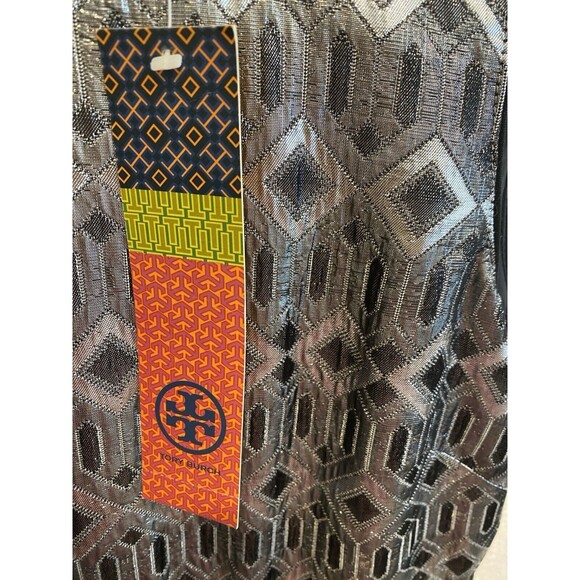 Tory Burch Ryanne Metallic Silver Dress NEW Size 6 - Picture 4 of 10